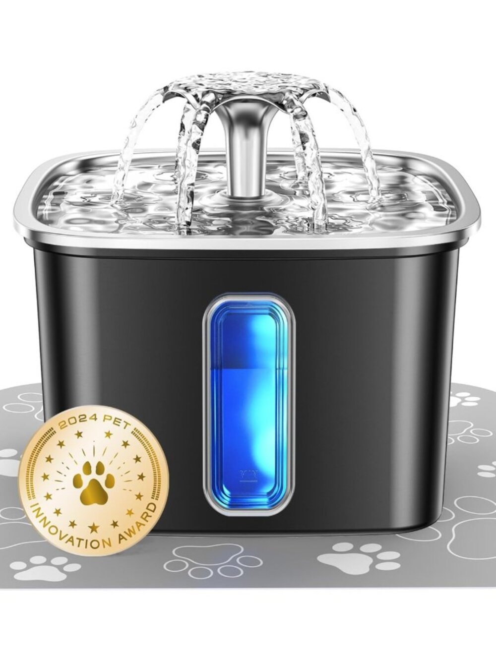 Automatic Stainless Steel Cat & Dog Water Fountain, 108oz Pet Dispenser with